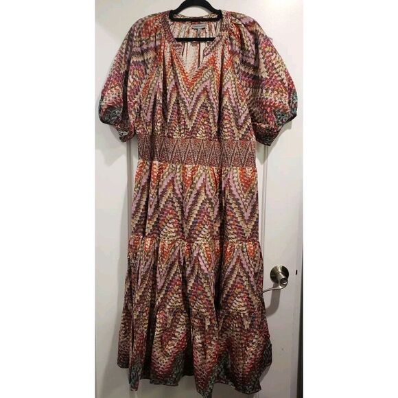 Conditions Apply Anthropologie Plus‎ Size Puff Sleeve Pink Dress Size 20W NWOT - Picture 2 of 16